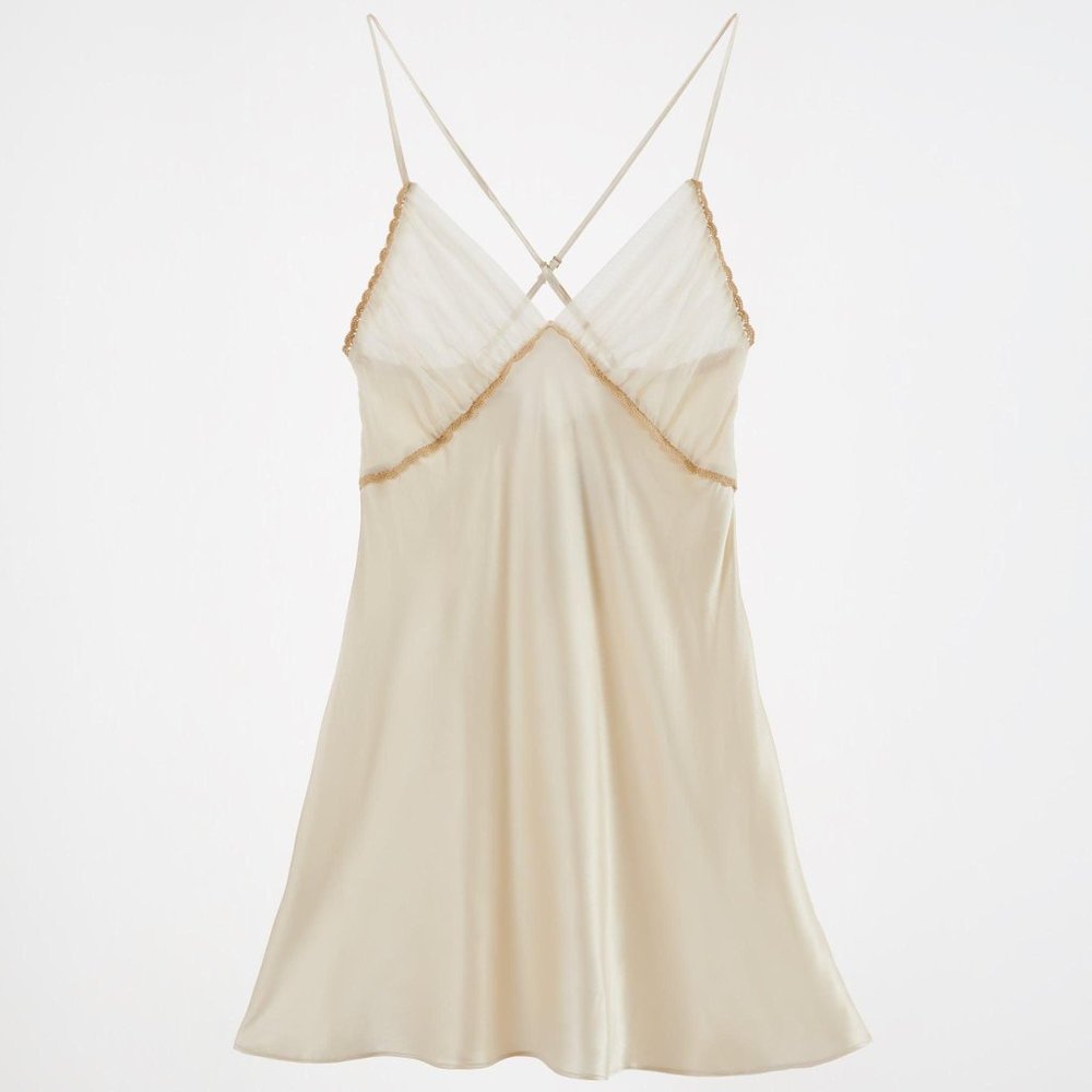 Zara Silk Blend Mini Dress S